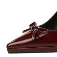 thumbnail image 4 of Women's Pumps Stiletto High Heel Patent Leather 10.5CM Ankle Strap Bow Fashion Wedding Shoes, 4 of 6
