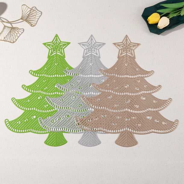 Fiudx Decoraciones Del Hogar Para Sala De Estar. Estera Aislante Ahuecada, Manteles Individuales De Cuero De Cloruro De Polivinilo Sólido, Tapetes De Café, Tapetes De Mesa De Cocina, Tapetes De Mesa