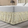 thumbnail image 1 of Contemporary Bed Skirt, Abstract Ornament Exotic Animal Pattern Style Feminine Glamor Print, Elastic Bedskirt Dust Ruffle Wrap Around for Bedding Decor, 4 Sizes, Yellow and White, by Ambesonne, 1 of 2