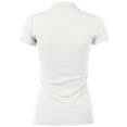 thumbnail image 3 of Ma Croix Womens Longline Polo Shirt 5 Button Golf Top Short Sleeve Tee, 3 of 4