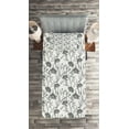 thumbnail image 2 of Ambesonne Grey Quilted Coverlet 2 Pcs, Blooming Flowers Buds Art, Twin Size, Grey White, 2 of 2