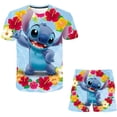 thumbnail image 1 of Nuevo conjunto de ropa de punto para niñas, camisetas de manga corta de verano + Pantalones cortos, ropa de 2 uds, trajes Stich, ropa Unisex para niñas Suit7T Gao Jinjia LED, 1 of 2