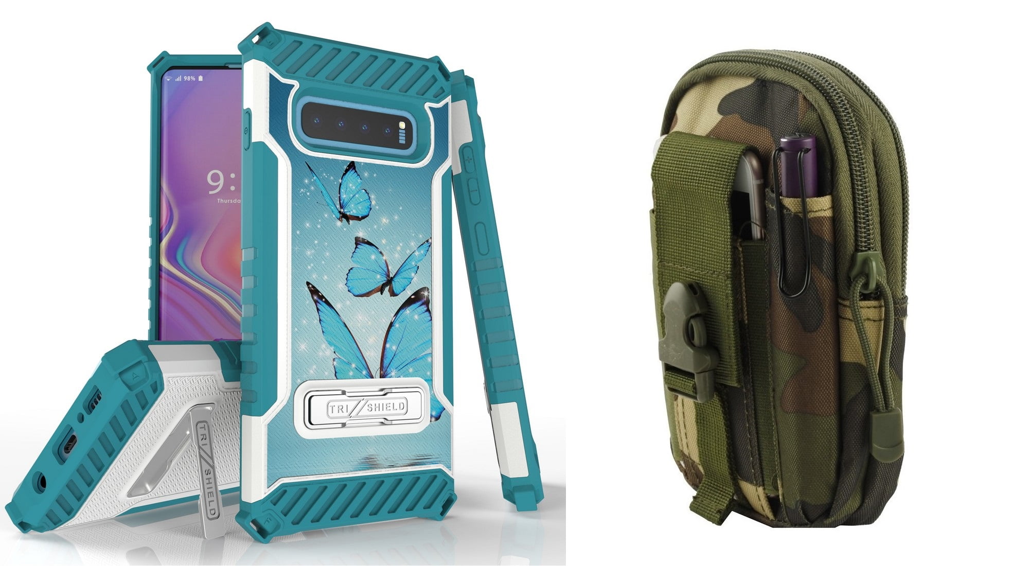 Blue Butterfly Beyond Cell Military Grade Shockproof Phone Case Plus with Tempered Glass Screen Protector and Atom Cloth Compatible with Samsung Galaxy S10 Blue Butterfly Beyond Cell Military Grade Shockproof Phone Case Plus with Tempered Glass Screen Protector and Atom Cloth Compatible with Samsung Galaxy S10