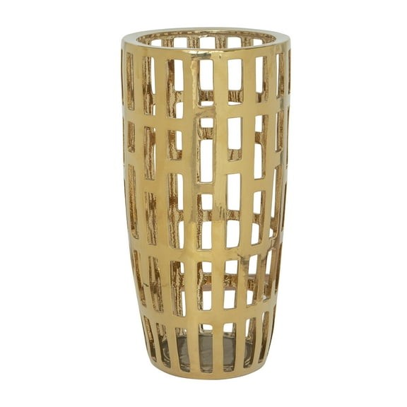 Ronnan Ceramic Vase - 12"Dia. x 23"H - Gold