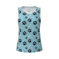 thumbnail image 4 of Xecao Cute Dog Footprints print women's scoop neck, loose-fit workout tank tops for the gym., 4 of 9