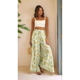 thumbnail image 4 of Pantalones Anchos de Pierna para Mujer, Pantalones Palazzo Florales Fluidos para Mujer, Pantalones Casuales de Verano de Cintura Alta. Estampado de Piña L, 4 of 9