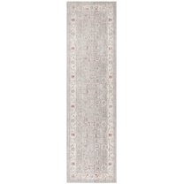 SAFAVIEH Windsor Harland Traditional Runner Rug, Light Grey/Ivory, 3' x 10'