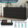thumbnail image 4 of Spaco 9 Chest of Drawers, Multipurpose Minimalist Style 9 Drawer Dresser, Cabinet without Handle, Wooden Dressers for Bedroom, Living Room, Hallway, Black, 4 of 13