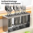 thumbnail image 6 of PPgejGEK Stainless Steel Cutlery Drying Rack Drainer Stand, 23.5x12x7cm/9.25x4.72x2.75in Countertop Tableware Utensil Holder Organizer with Drain Holes for Kitchen Sink, 6 of 6