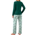 thumbnail image 5 of UVN Women Pajamas Sets Long Sleeve 2 Piece Lounge Set Casual Crewneck Sleepwear Tops and Long Printed Pants Soft Pjs Outfits with Pockets, 5 of 11