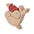 thumbnail image 3 of Mini Wooden Rabbits Statue,  Handcrafted Wooden Animal Ornament  For  Yard B11 R, 3 of 8