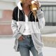 thumbnail image 1 of Sudadera con capucha y manga larga para mujer, informal, con cuello en V y cremallera, blusa y sudadera con capucha de manga larga, 1 of 7