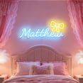 thumbnail image 2 of UPONRAY Single-line Custom Neon Signs with Bowknot, Customizable USB-Powered & Dimmable LED Neon Light, Stylish Wall Decor as Gifts for Family, Lover, Friend, Lemon Yellow, 16 inch, 2 of 8