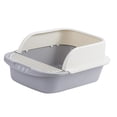thumbnail image 1 of Cat with Bedpan Easy to Clean Sand Box Container Toilet Pet Litter Tray Kitten Litter Pan Rabbits, Small Animals, Cats White Gray, 1 of 8