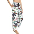 thumbnail image 2 of Daiia Dinosaur on Excavator2 Women's Sleep Pant with Pockets and Drawstring,Pajama Pants-Medium, 2 of 9
