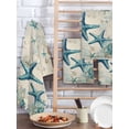 thumbnail image 2 of Teal Starfish Coastal Kitchen Dish Towels for Drying Dishes Set of 3, Vintage Summer Beach Nautical Waffle Weave Microfiber Hand Tea Bathroom Towels Quick Dry & Absorbent Towel 15.7x23.6, 2 of 7