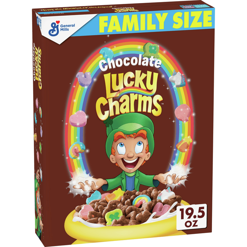 Chocolate Lucky Charms, Marshmallow Cereal with Unicorns, Whole Grain