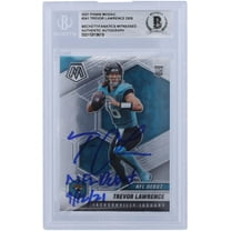 Trevor Lawrence Jacksonville Jaguars Autographed 2021 Panini Mosaic NFL Debut #241 Beckett Fanatics Witnessed Authenticated Rookie Card with "NFL Debut 9/12/21" Inscription - Fanatics Authentic