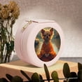 thumbnail image 6 of Yiaed Maple Leaf Meditating Chihuahua Print Travel Jewelry Case Bridesmaid Gift Boxes Jewelry Travel Organizer Small Round Jewelry Box Mini Storage-Pink, 6 of 7