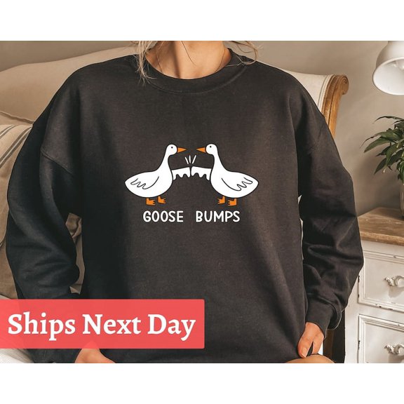 Goose Bumps Crewneck, Funny Geese Sweatshirt, Punny Goose Sweater, Funny Gifts For Her, Birthday Crewneck