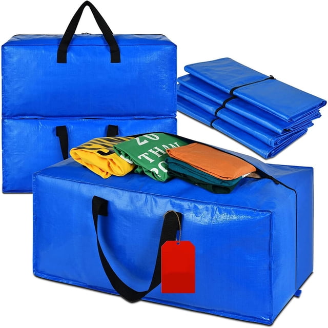 Storage Bag - Breathable Fabric Storage for Travel & Moving, Foldable Large Capacity organizer, under Bed & Closet Storage Solution, Blue, JKODE