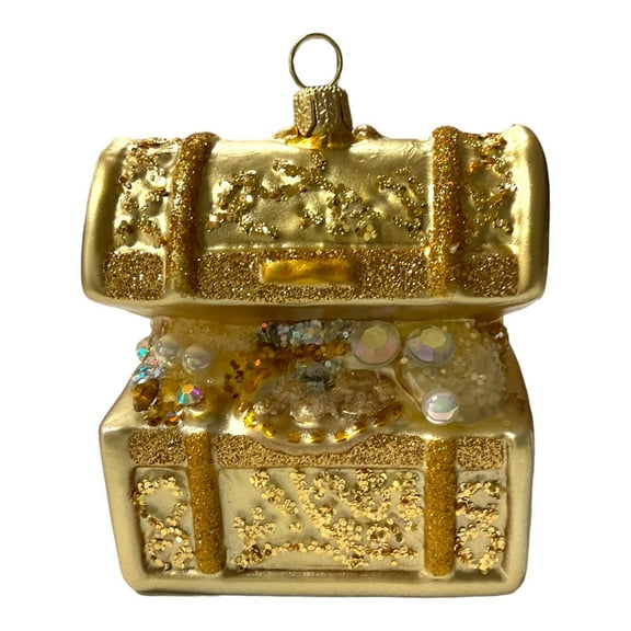 Treasure Chest Polish Glass Christmas Tree Ornament