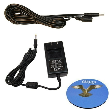 Extension Cable Kit - HQRP KIT: 5V AC Adapter w/ 10ft DC Extension Cable for Smarthome SELECT Vstarcam 75773 / INSTEON 75790 75790WH Indoor Wireless IP Camera, 1.35mm / 3.5mm Male Female Power Cord + HQRP Coaster