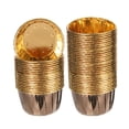 thumbnail image 1 of Moldes para cupcakes de foil metálico para hornear, 50Pcs moldes para muffins, soportes para cupcakes, Café/Dorado, 1 of 5