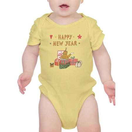 

Happy New Year Kitten W Gifts Bodysuit Infant -Image by Shutterstock Newborn