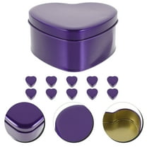 Homoyoyo 10Pcs Tinplate Heart Candy Box Purple Wedding Container Sturdy Durable Storage