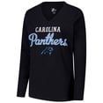 thumbnail image 2 of Women's G-III 4Her by Carl Banks Black Carolina Panthers Post Season Long Sleeve V-Neck T-Shirt, 2 of 3