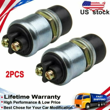 2 Pack 20A 12V Waterproof SPST Car Boat Track Power Switch Push Button