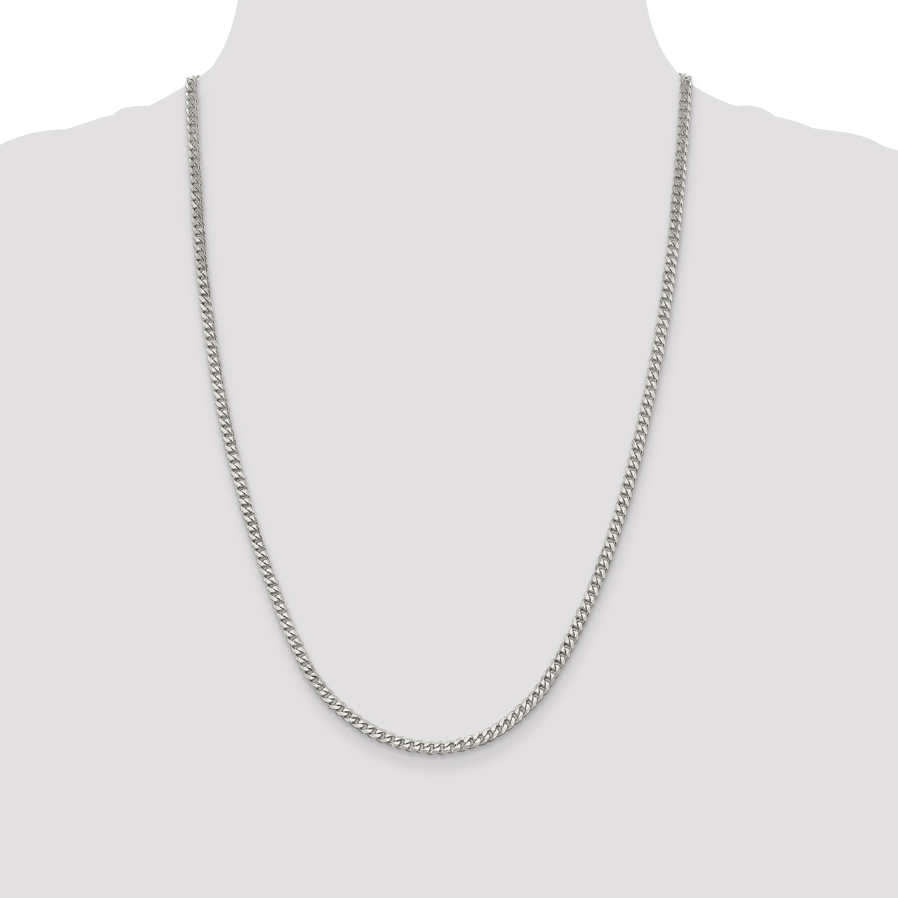 925 Sterling Silver 4mm Curb Chain 20 