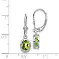 thumbnail image 2 of 925 Sterling Silver 8x6mm Oval Peridot Leverback Earrings Drop Dangle, 2 of 6