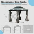 thumbnail image 2 of Domi 8' x 10' Hardtop Gazebo Permanent Metal Gazebo with Galvanized Steel Double Roof, Curtains and Netting for Party, Wedding, Outdoor Dining, Patio, Backyard, Grey, 2 of 9