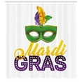 thumbnail image 3 of Ambesonne Mardi Gras Shower Curtain, Festive Carnival Text, 69"Wx84"L, Green Marigold Purple, 3 of 3