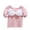 Pink, variant on Toddler Baby Girls Blouse Kids Girl Square Collar Bow T Shirts Summer Short Sleeve Casual Tops Infant Clothes 6 M-8 T