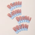 thumbnail image 2 of Yoyauz Coffin Pressed Nails Fake French Nails Full Coverage Acrylic Fake Nails for Ladies & Girls 24PCS（Blue）, 2 of 7