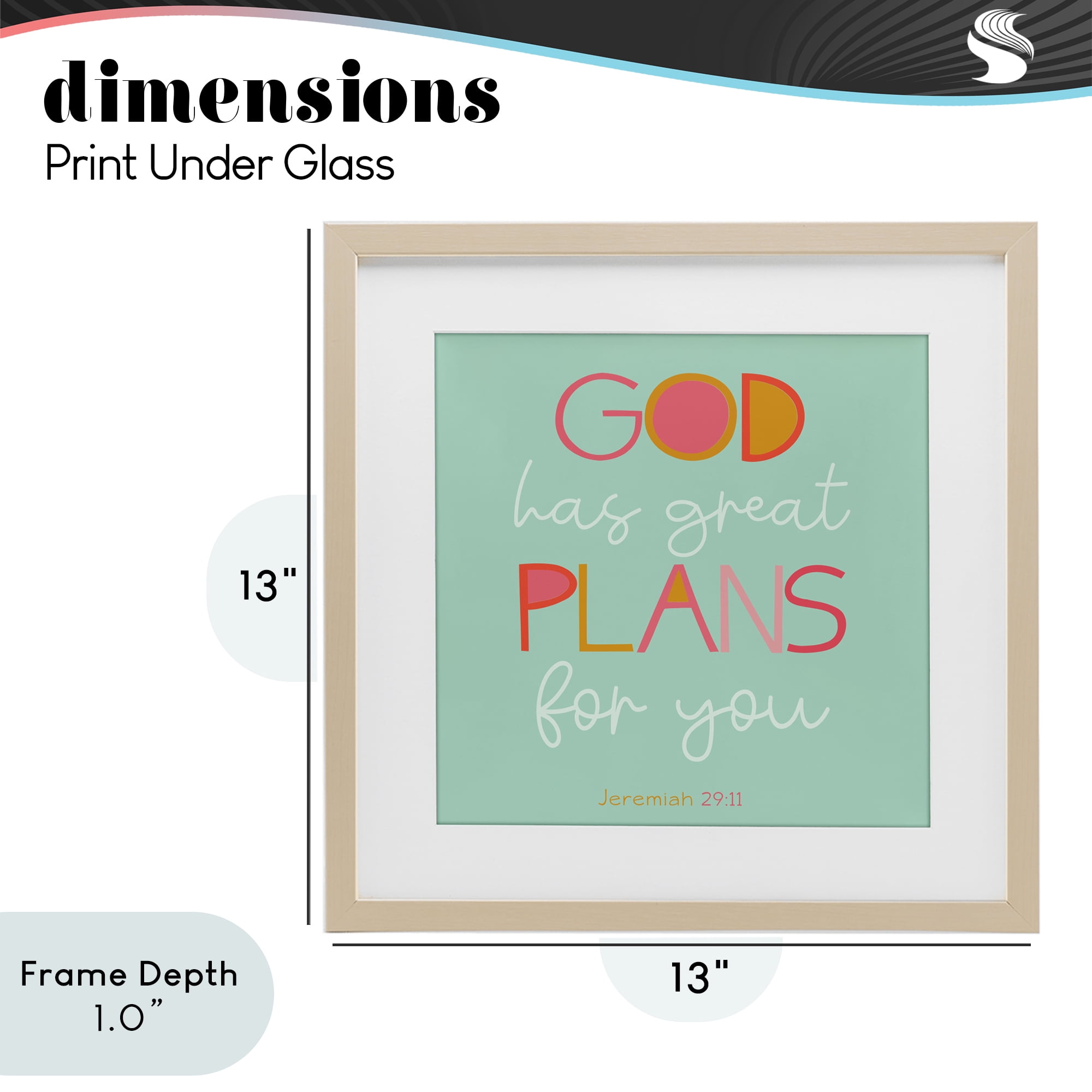 Stupell Industries Green God's Plans For You Birch Framed Print Under Glass, design by SD Graphics Studio