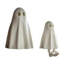 SDJMa Halloween Ghosts Spooky Halloween Decor 3D Print White Ghosts Figurines Funny Scary Ghost Statue, Cute Ghost Sculpture for Gift Props Home Indoor Tabletop Shelf Decorations