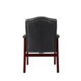 thumbnail image 3 of Boss Office Products B959-BK Ivy League Executive Guest Chair - Black/Mahogany, 3 of 9