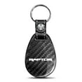 thumbnail image 1 of iPick Image for Ford F-150 Raptor Real Black Carbon Fiber with Leather Strap Large Tear Drop Key Chain, Official Licensed, 1 of 5