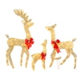 thumbnail image 4 of Tcbosik 3-Piece Christmas Deer Family Set with 270 LED Lights, Outdoor Reindeer Holiday Decoration with Stakes for Garden, Patio, Courtyard, Golden, 4 of 9