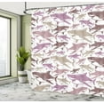 thumbnail image 4 of Ambesonne Shark Shower Curtain, Underwater Fish Art Pattern, 69"Wx70"L, Grey Pink, 4 of 4
