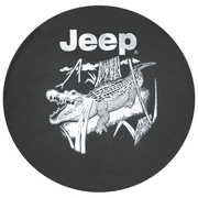 SpareCover - Brawny Series Jeep Florida Alligator on 29" Black Denim Textured Vinyl Tire Cover - Made in USA only