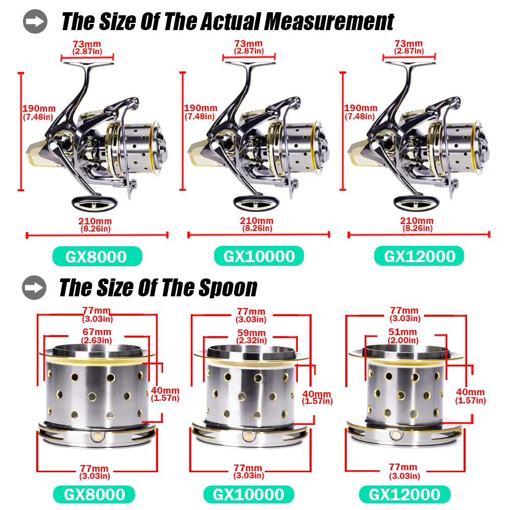 Full Metal Fishing Reel Freshwater Spinning Coil Saltwater Carp 16+1BB Max Drag 25kg Peche De La Carpe Moulinet Peche