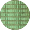 thumbnail image 1 of Ahgly Company Indoor Round Abstract Turquoise Blue Modern Area Rugs, 3' Round, 1 of 4