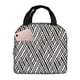 thumbnail image 1 of Easygdp Black White Stripes Bolsa Térmica Premium - Tela Oxford Impermeable, Gran Capacidad, Bolsillo Frontal, Unisex para Trabajo, Escuela, Actividades al Aire Libre y Picnics, 1 of 8