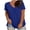 Blue, variant on Womens Plus Size Tops Short Sleeve Tunic Blouse Dressy Casual Pleated V Neck Spring Fashion Shirts