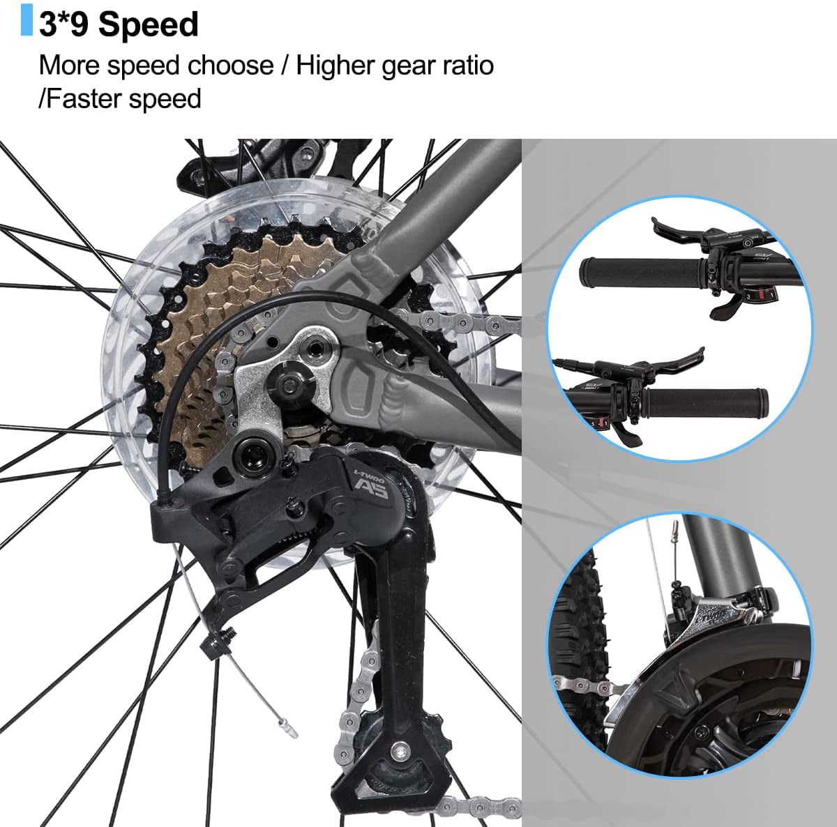 Hydraulic Disc-Brakes,Lock-Out Suspension Fork,27.5 inch Wheel,3 Sizes for Men Mens Mountain Bike Adult Womens Bicycle Hiland Aluminum Mountain Bike 27 Speeds 